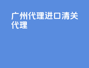 广州代理进口清关代理