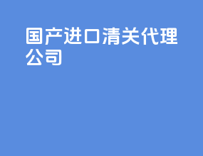 国产进口清关代理公司