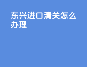 东兴进口清关怎么办理