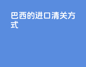 巴西的进口清关方式