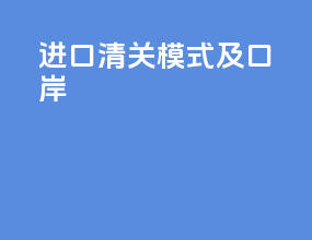 进口清关模式及口岸