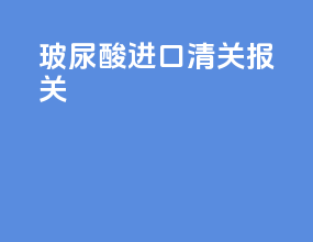 玻尿酸进口清关报关