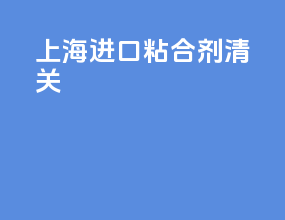 上海进口粘合剂清关